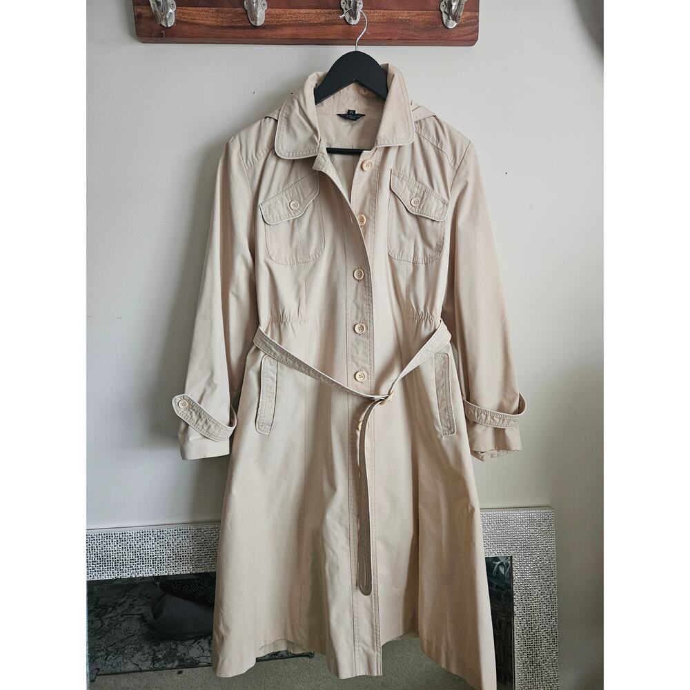 Vintage Neutral Trench Coat – Women’s Size 15 (Fits Modern S/M) - Picture 6 of 13
